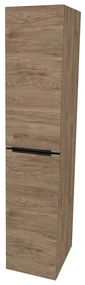 Mereo, Mereo Mailo, kúpeľňová skrinka vysoká 170 cm, čierne madlo, Multidecor, Dark Rockford Hic, MER-CN594LPBDRH1