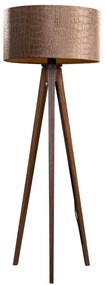 Stojacia lampa na trojnožke z orechového dreva s plyšovým tienidlom krokodíl 50 cm - Tripod Classic