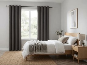 Zatemňovací záves DUNES VELVET 140x250 cm, tmavosivý Zavesenie: Kovové krúžky