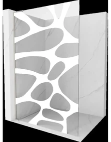 Mexen Kioto L stena sprchová Walk-in 120 x 200 cm, biely vzor, nerezová povrchová úprava - 800-120-103-97-97