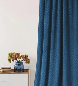 Tmavomodrý vzorovaný zatemňovací záves 140x280 cm