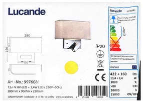 Lucande - LED Nástenná lampa VIRVE 1XLED/13,4W/230V + 1xLED/3,4W/230V