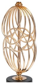 Čierna/v zlatej farbe stolová lampa s textilným tienidlom (výška 58,5 cm) Circly – Mauro Ferretti