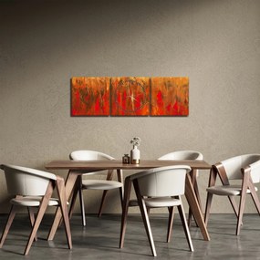 Obraz maľované abstrakcie (s hodinami) (90x30 cm)