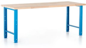Výškovo nastaviteľný dielenský stôl Basic 200 x 80 cm, modrá