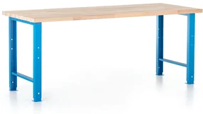 Výškovo nastaviteľný dielenský stôl Basic 200 x 80 cm, modrá