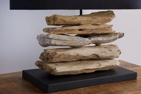 Stolná lampa z naplaveného dreva Riverine II čierna