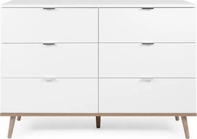 Komoda se 6 zásuvkami Göteborg, bílá/dub sonoma