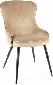 SI Lotosová zamatová stolička béžová