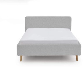 Dvojlôžková posteľ taupe s úložným priestorom 180 x 200 cm fleece sivá MUZZA