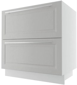 Kuchynská skrinka Emporium D2E/80 light grey stone/biela
