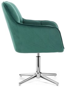 LuxuryForm DESIGN Kreslo AMALFI VELUR na striebornom kríži - zelené