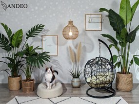 Závesné hojdacie kreslo pre mačky COCO - čierno béžové