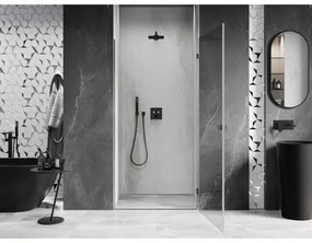 Mexen, Mexen Lunar-B Otočné pravé sprchové dvere 60 cm, transparentné, pištoľový kov - 832-060-000-95-00-P