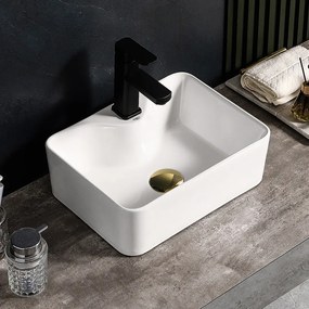 BPS-koupelny Keramické umývadlo na dosku HYD-EE-WH-410 41x31 cm, biele