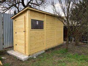 Drevený domček FLOX - Premium, farba natur, (1,49 × 3,95 m), R_FLOX2 - domceknazahradu.sk