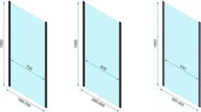 Rea Rapid Slide, sprchovací kút s posuvnými dverami 100(dvere) x 100(stena), 6mm číre sklo, čierny profil, KPL-09855