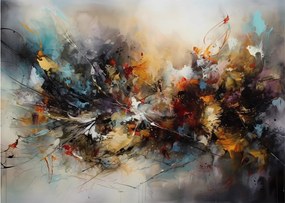 Sklenený obraz - Abstraktná grafika (70x50 cm)