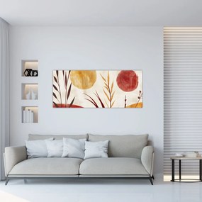 Obraz - Rastliny a kruhy (120x50 cm)