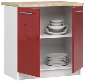 Kuchyňská skříňka Olivie S 80 cm 2D bílo-červená