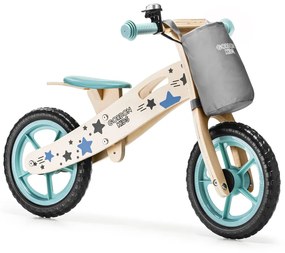 Detské odrážadlo modrej farby s úložným vreckom