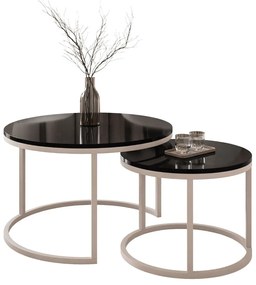 KONFERENČNÝ STOLÍK LEONARDO 2V1 KAŠMÍR + ČIERNY LESK