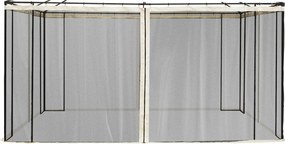 Outsunny 4 Bočné Panely 3.5x2 m pre Záhradné Altánky s Zipsom a Sieťovinou Čierne | Aosom