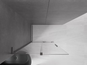 Mexen Velar L, posuvná sprchová zástena Walk-in 110 x 200 cm, 8mm číre sklo, grafitová, 871-110-003-03-95