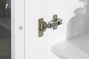 Vysoká vitrína Caracas typ 01, dub/biely lesk, s osvetlením