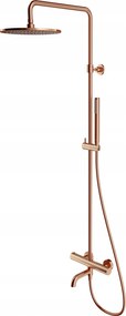 Termostatická Sprchová Kolóna Z Brúsenej Medi S Vaňovým Výtokom