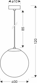 BRILAGI - Závesné svietidlo na lanku POLOS 1xE27/40W/230V pr. 30 cm čierna