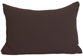 Mušelínová obliečka na vankúš 50 × 70 cm – Alexia tmavo hnedá