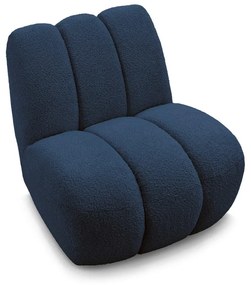 Tmavomodré kreslo z textílie buklé Janissaire – Bobochic Paris