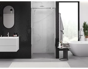 Mexen Exo, posuvné dvere do otvoru 90x200 cm, 6mm číre sklo, chrómový profil, 8151-090-000-01-00