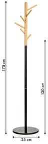 Stojanový vešiak – čierny | 170cm