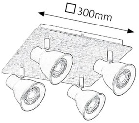 Rabalux 5905 - Bodové svietidlo MAC 4xGU10/35W/230V