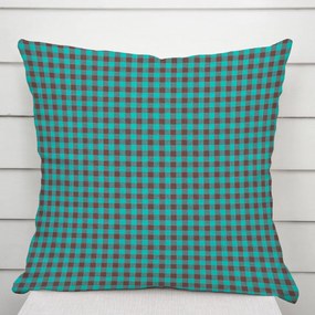 Biante Bavlnená obliečka na vankúš Olivia OL-007 Tyrkysovo-hnedá kocka malá 30 x 50 cm