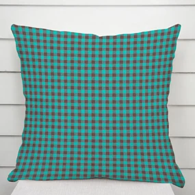 Biante Bavlnená obliečka na vankúš Olivia OL-007 Tyrkysovo-hnedá kocka malá 30 x 50 cm