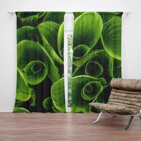Sablio Záves Zelené listy: 2 ks 140x250 cm