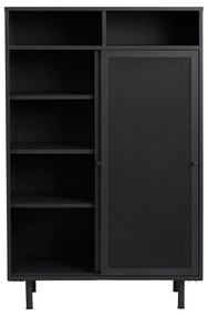 Čierna kovová skrinka s posuvnými dverami 90x140x40 cm Veep – Unique Furniture