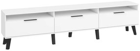 TV stolík/skrinka Shela SVN-12 (biela + biely lesk). Vlastná spoľahlivá doprava až k Vám domov. 780669