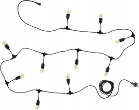 ZÁHRADNÁ SVETELNÁ REŤAZ 10m 10xE27 Sada s LED žiarovkami IP44