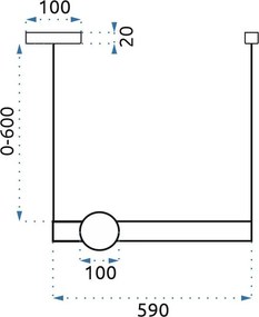 Toolight - LED stropné svietidlo 60cm 12W APP478-CP, zlatá-biela, OSW-00610