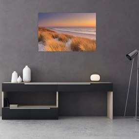 Obraz - Pláž pri západe slnka (90x60 cm)