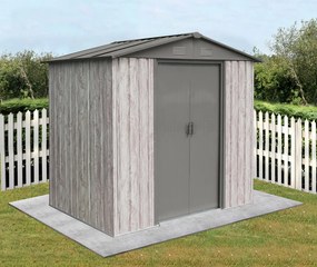 Záhradný domček BestBerg ZDB-2SD / 2,5 m² / 194 x 131 x 184 cm / dekor biele drevo / sivá