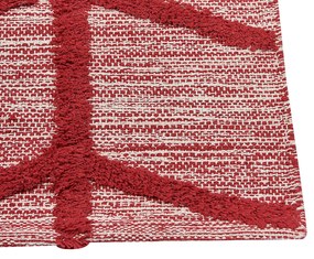 Bavlnený koberec 140 x 200 cm červený SIVAS Beliani