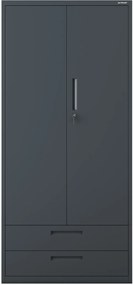 Modulárna kovová multifunkčná skriňa s dvoma zásuvkami antracitová MEGAN 1950 x 900 x 400 mm