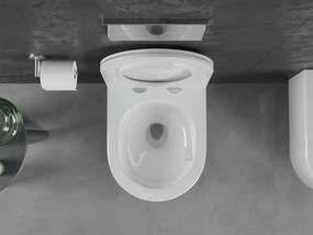 Mexen Sofia, závesná WC misa 490x360x355 mm, Rimless Tornádo + WC sedadlo z duroplastu, biela lesklá, 30540500T