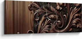 Obraz - Vzor z dreva (s hodinami) (90x30 cm)