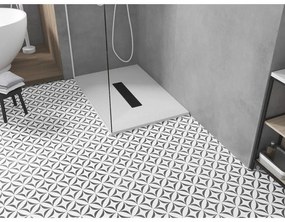 Mexen Toro, SMC obdĺžniková sprchová vanička 140 x 90 cm, biela, čierna krytka, 43109014-B